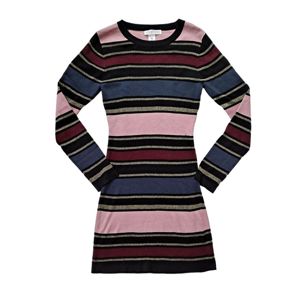 *2 For $10* Planet Gold Sweater Dress Black Gold XXL (Juniors) - Picture 1 of 5